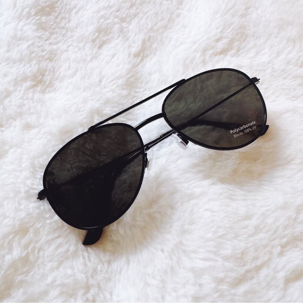 Tiana Black Minimalist Aviator Sunglasses - Picture 3 of 9